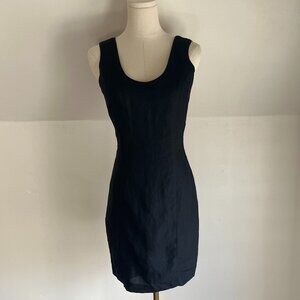 Vintage 1990s 90s Black Line Scoop Neck Sleeveless Mini Dress - XS